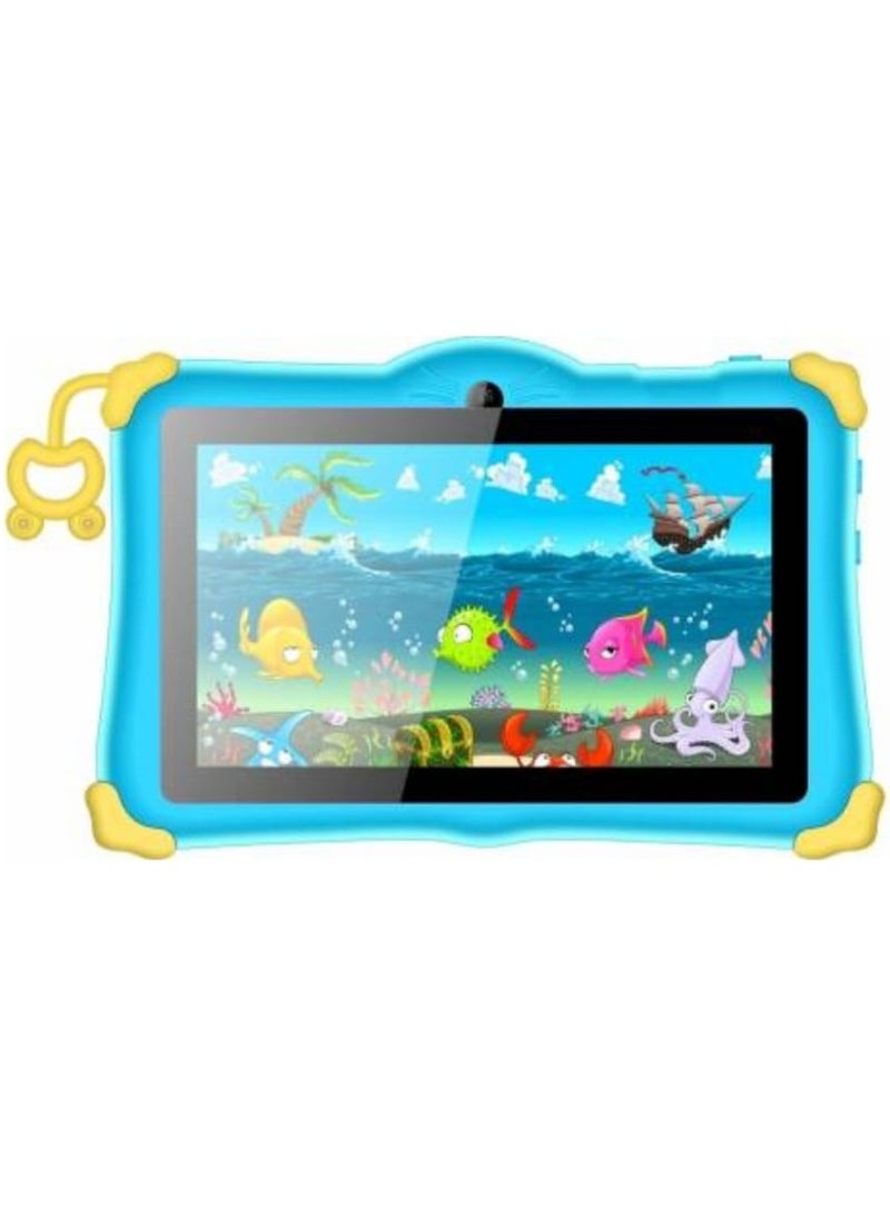 ATOUCH - ATOUCH Android Tablet For Kids, 7-Inch Screen Early Education Smart Tablet Anti-drop Silicone Edge Wi-Fi, Bluetooth, Games With Built-in Stand, Blue | Q37 - Image 1