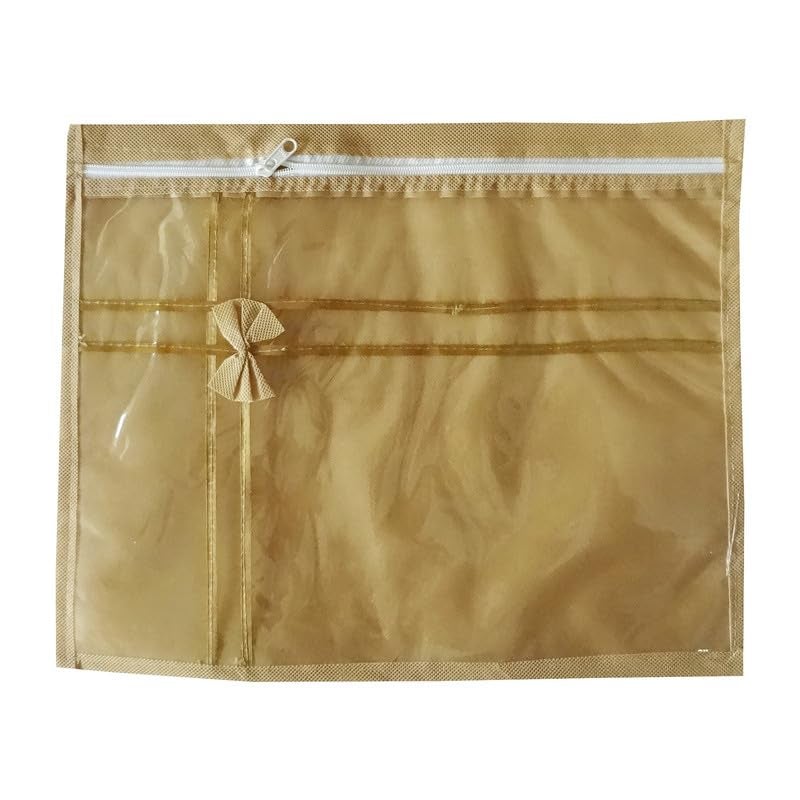 DIKHAWA 9 Piece Non Woven Single Packing Saree Cover, Cloth Cover with Lace (43X35 CM_BROWN) - Image 4