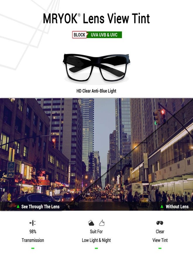 Mryok UV400 Replacement Lenses Compatible with Ray-Ban Meta Headliner RW4009 50mm - HD Clear Anti Blue Light - Image 4