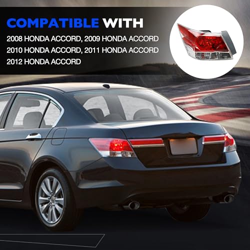 Misakomo Brake Tail Light for Honda Accord Sedan 2008-2012, HO2800172 Rear Taillight Assembly Replaces for 33550-TA0-A01, Tail Lamp with Bulb, Driver Left Side LH - Image 3