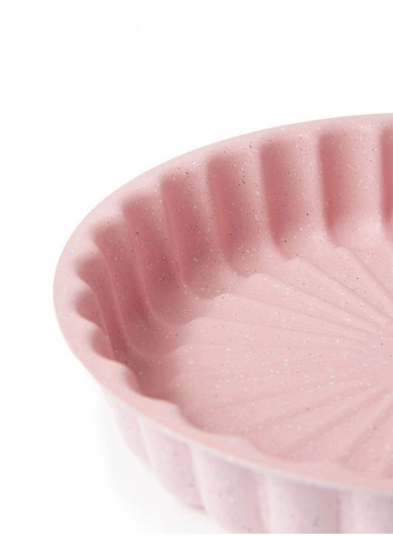 DESSINI قالب كيك ديسيني، صينية كيك 28 سم، أدوات مطبخ للزينة 3D (شكل زهرة) وردي - Image 2