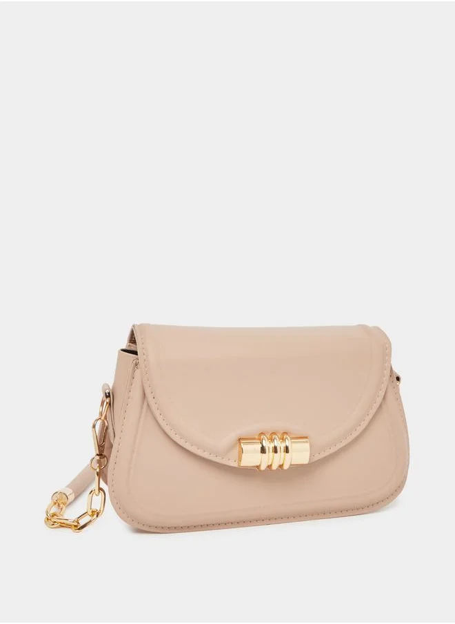 Styli Styli Solid Shoulder Bag with Chain Strap