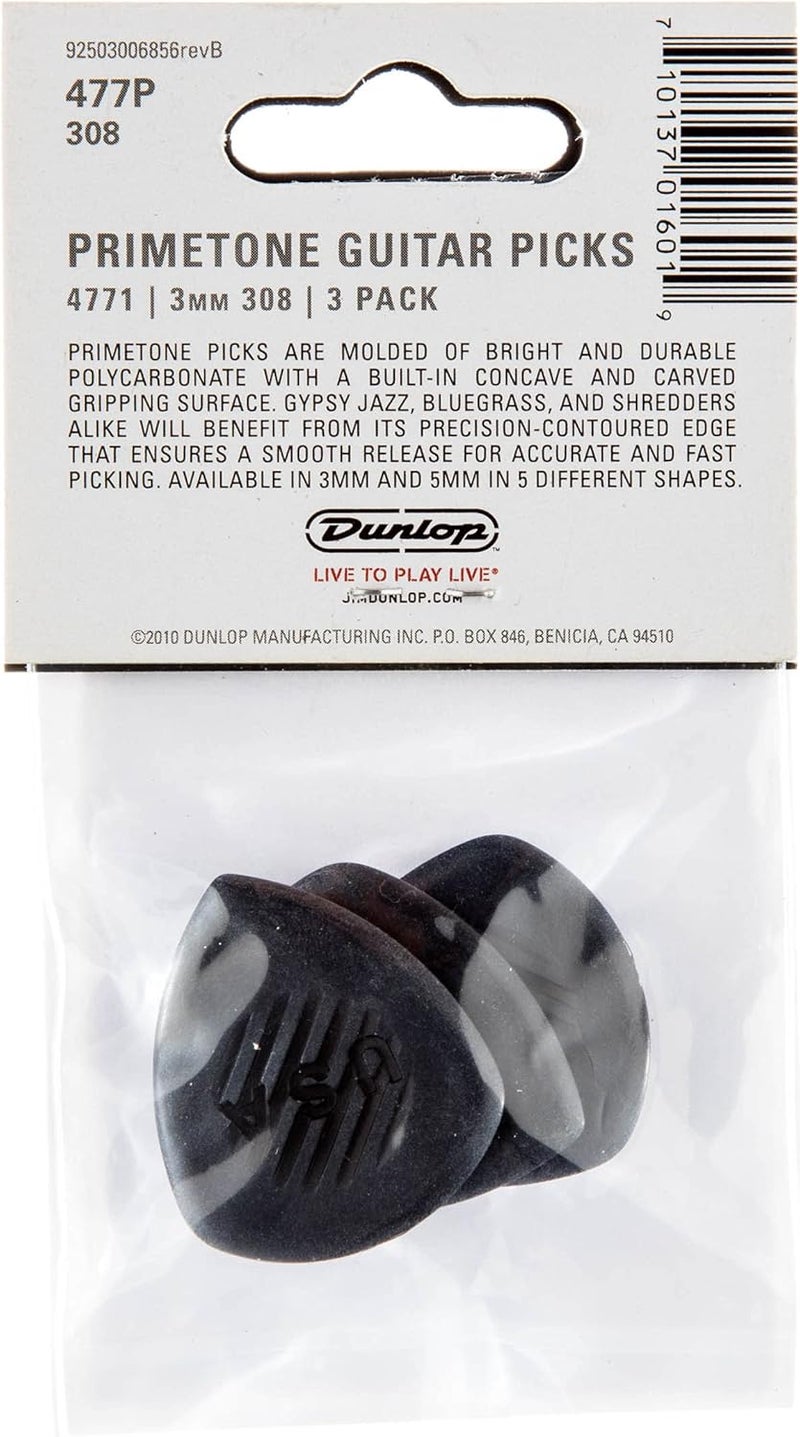 Jim Dunlop 477P308 Primetone Large Point Tip Guitar Pick Player Pack (Pack of 3) - Image 5