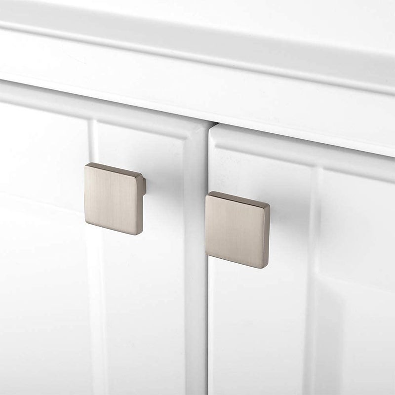 KOOFIZO Square Cabinet Knob - Brushed Nickel Pull Handle (31mm / 1.2 Inch), 10-Pack for Kitchen Cupboard Door, Bedroom Dresser Drawer, Bathroom Wardrobe Hardware - Image 4