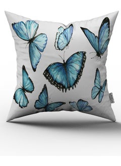 Cango Home Double Sided Blue Butterfly Patterned Throw Pillow Case - CGH001-CT 