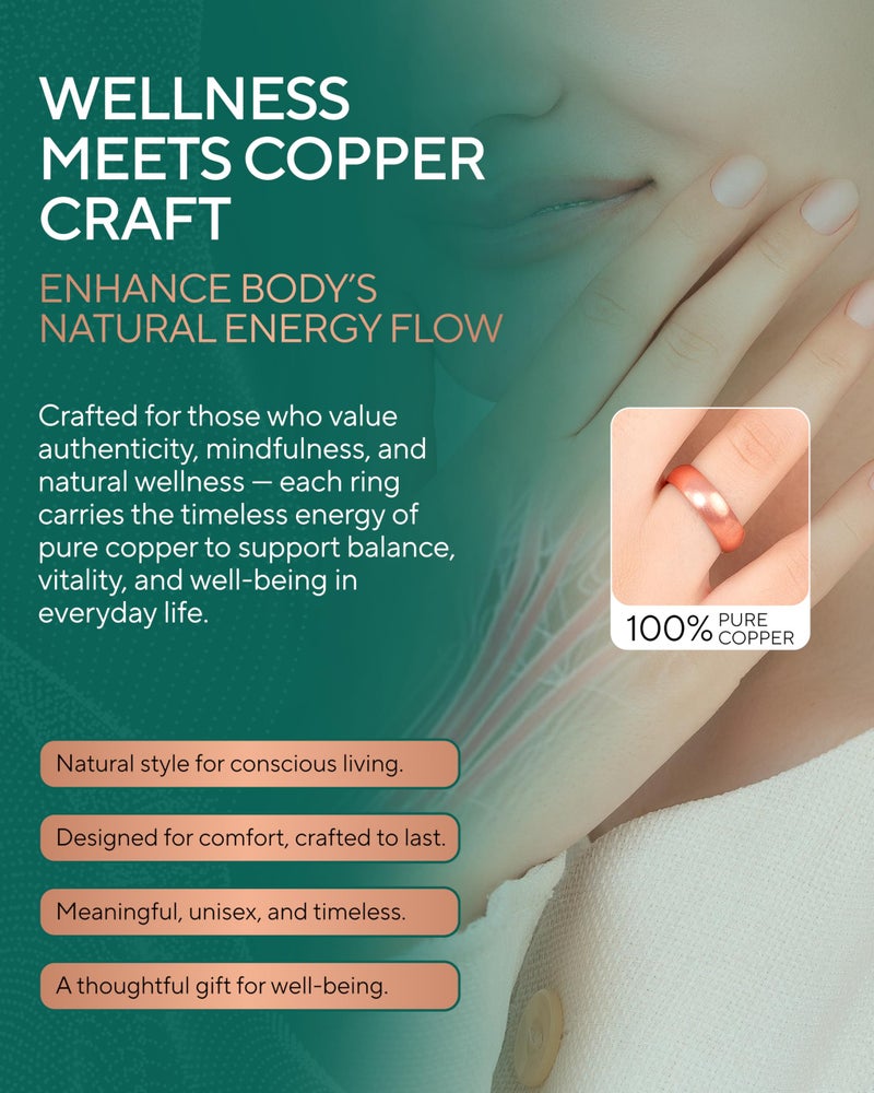 TheraCopper Pure Copper Rings for Women & Men (2-Pack) â€” 100% Pure Copper Ring â€” Raw, Solid & Uncoated Authentic Handmade Open-End Adjustable Ayurvedic Jewelry Rings (6mm Domed) - Image 3