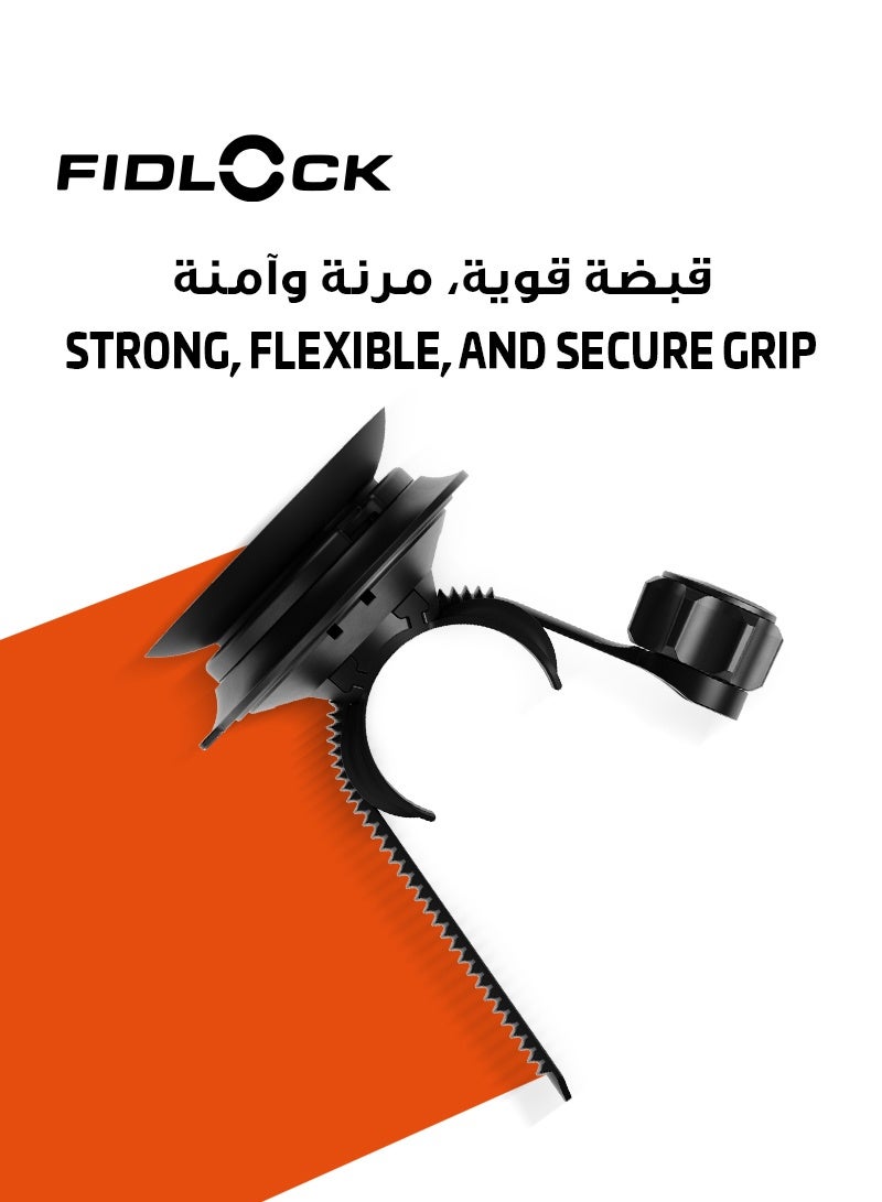 FIDLOCK Universal VACUUM Handlebar Base Flex | Magnetic Smartphone Mount for Bicycles, Scooters & Strollers | 360° Rotatable | One-Handed Attachment | Fits 40 mm Bar Tubes | 6 × 4 × 3 cm - Image 2