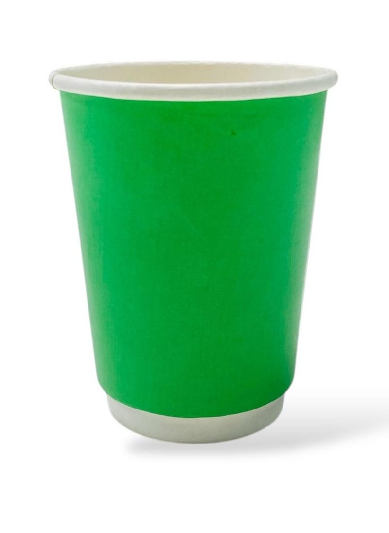 SKP Plastic Double Wall Paper Cups 12 oz Green (25 pcs) 