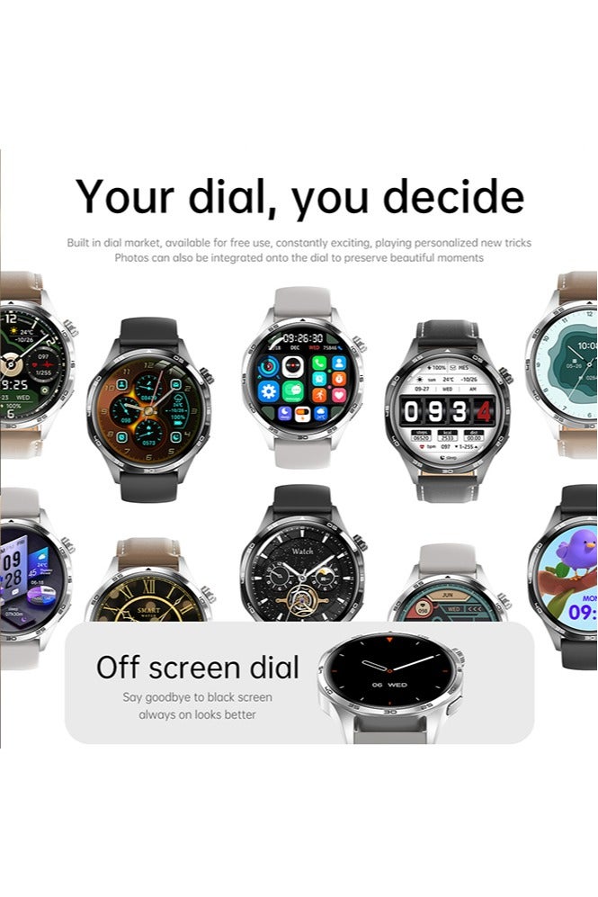 رولستيمي ساعة ذكية ، 1.53 " ساعة ذكية عالية الدقة للرجال (الرد / إجراء مكالمة) ، ساعة لياقة بدنية مع مراقب النوم / مراقب الخطوات، 100 + أوضاع رياضية ، متتبعات النشاط ، فضي - Image 2