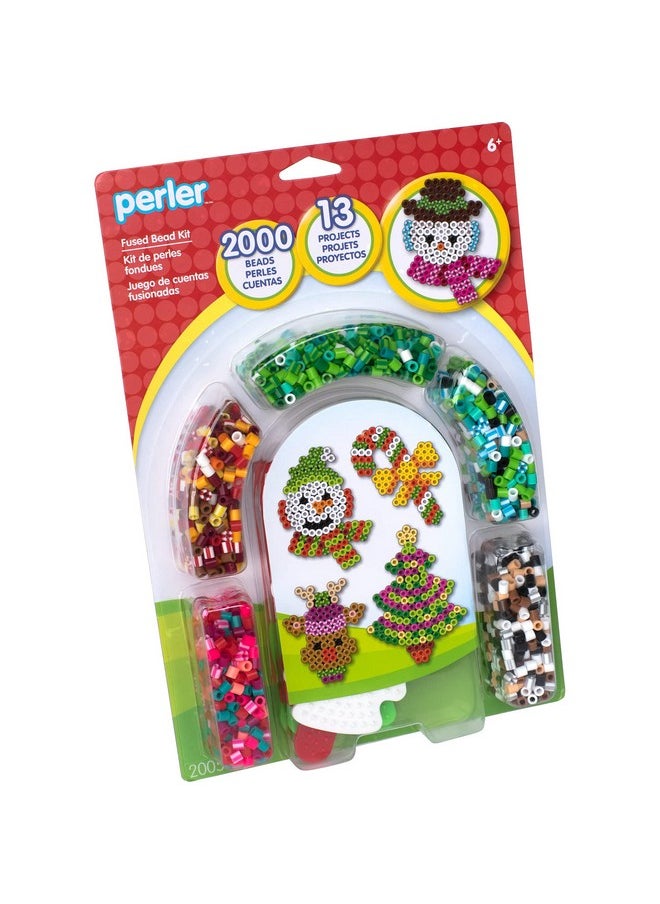 Perler - Perler Christmas Fuse Bead Craft Kit with 13 Patterns, Multicolor, Small, 2005 Piece - Image 1
