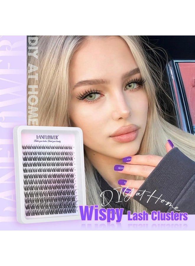 Lanflower Lash Clusters Kit Wispy Lash Extension Kit C Curl Eyelash Clusters Kit Natural Cluster Eyelash Extensions Kit 8-16mm Individual Lashes with Lash Bond and Seal Lash Tweezers - Image 4