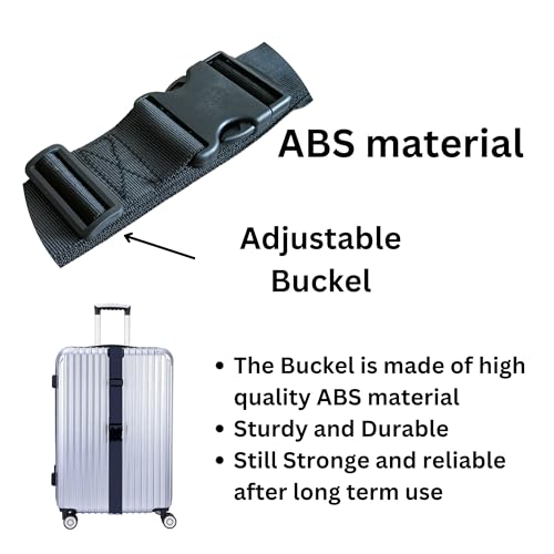 APAV Luggage Straps Belt Heavy Duty Adjustable with Buckle Clips for Suitcase | Trolleys and All Kind of Luggages | for Traveling Business/Leisure Trip (Pack of 4 (Black)) - Image 3