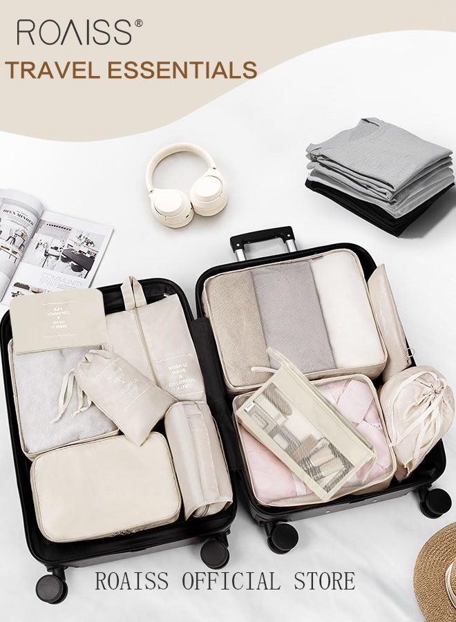 roaiss 10 PCS Compression Packing Cubes for Men and Women Lightweight Travel Luggage Organizer for Clothes Shoes Toiletries or Accessories Large Capacity Moisture Proof Storage Bags for Carry on Suitcases - Image 2