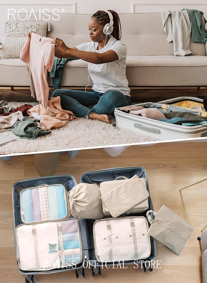 roaiss 10 PCS Compression Packing Cubes for Men and Women Lightweight Travel Luggage Organizer for Clothes Shoes Toiletries or Accessories Large Capacity Moisture Proof Storage Bags for Carry on Suitcases - Image 5