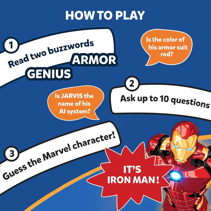 Skillmatics Guess in 10 Marvel, Perfect for Boys, Girls, Kids, Teens, Adults Who Love Card Games, Board Games, Travel Toys, Avengers, Spiderman, Iron Man, Gifts for Ages 8, 9, 10 and Up - Image 3