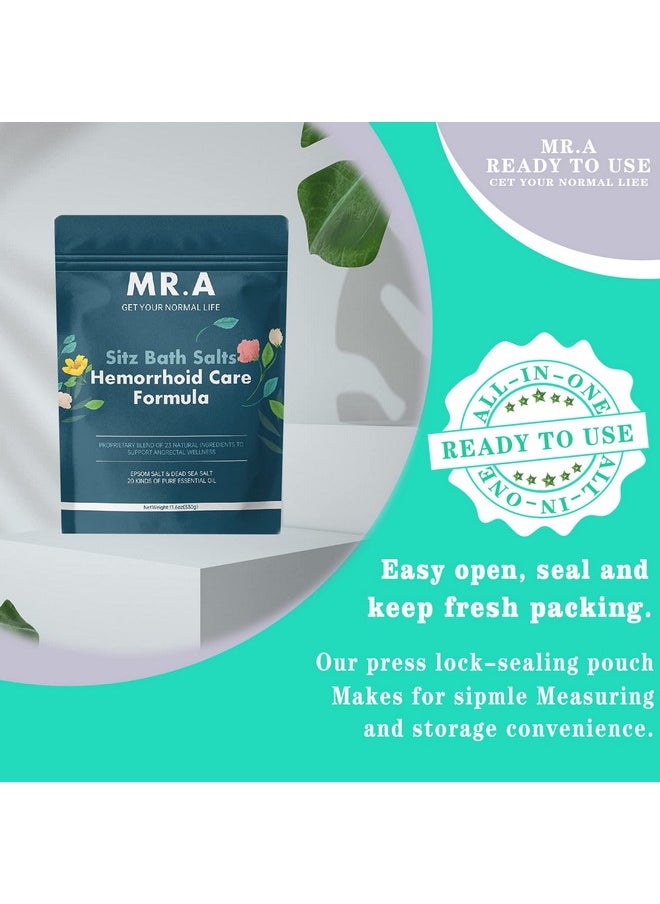 Mr.A - Sitz Bath For Hemorrhoidspremium Grade 23 Ingredients Advanced Hemorrhoid Treatment Formula Epsom Salt Dead Sea Salt Essential Oils Sitz Bath Salts For Hemorrhoids Toilet Seat Bathtug 11.6 Oz - Image 1