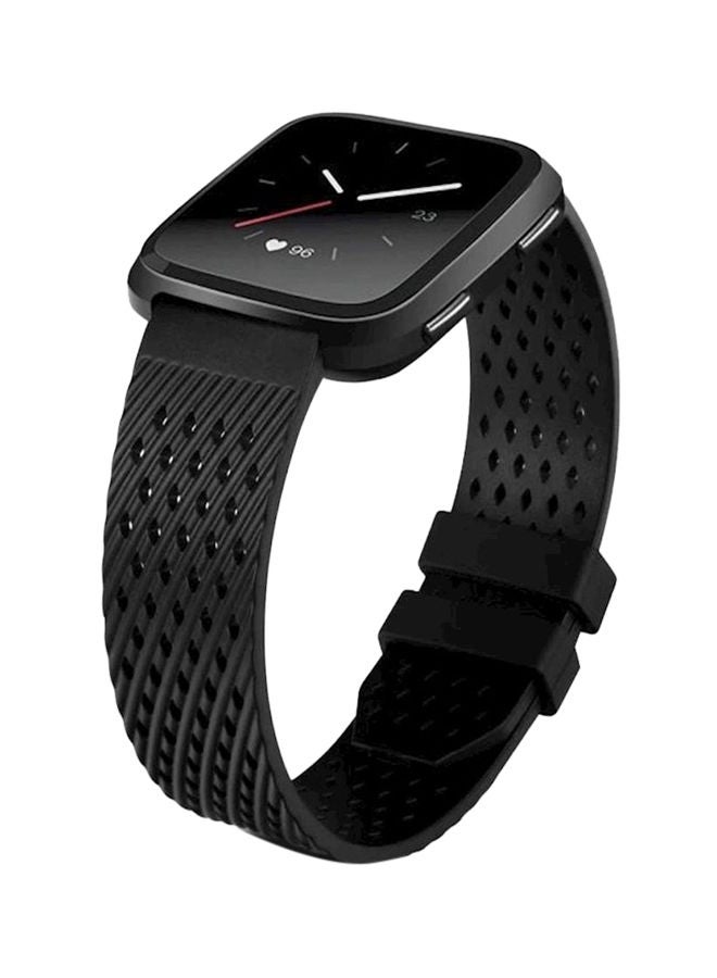 نيبمينينت سوار للساعات الذكية مصنوع من السيليكون الممتاز ومتوافق مع ساعة فيتبيت فيرسا، لون أسود - Image 2