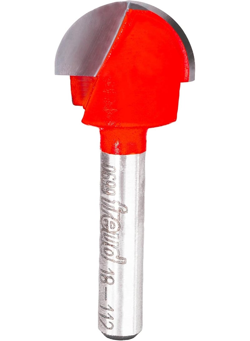 freud Freud Radius Round Nose Bit in Premier Solid Carbide - Ideal for Fluted Millwork, Signs and Decorative Veining - 2 Cutters, 1/4" Shank Dia., 3/8" Radius, 2" Length - 18-112  - Image 1