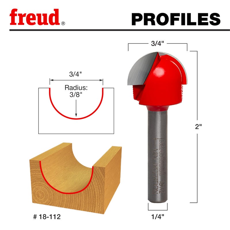 Freud 18-112: 3/8" Radius Round Nose Bit - Image 2