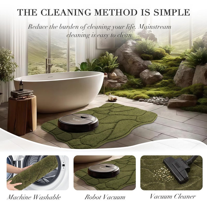 BSICPRO Large Bathroom Rugs, 24X36 Inches Bath Mats for Bath Non Slip, Soft Absorbent Microfiber Bath Rugs, Quick Dry Bathroom for Shower Floor, Machine Washable (Olive Green) - Image 5