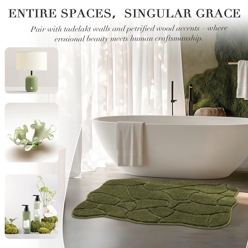 BSICPRO Large Bathroom Rugs, 24X36 Inches Bath Mats for Bath Non Slip, Soft Absorbent Microfiber Bath Rugs, Quick Dry Bathroom for Shower Floor, Machine Washable (Olive Green) - Image 4