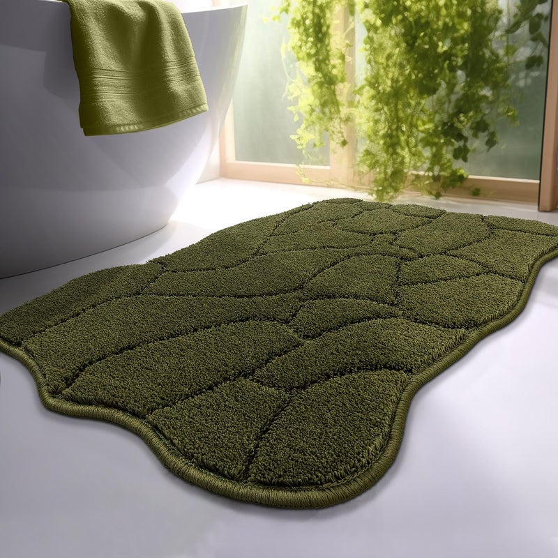 BSICPRO Large Bathroom Rugs, 24X36 Inches Bath Mats for Bath Non Slip, Soft Absorbent Microfiber Bath Rugs, Quick Dry Bathroom for Shower Floor, Machine Washable (Olive Green) - Image 1
