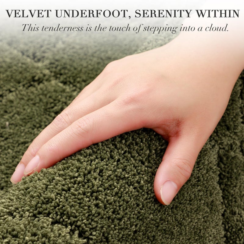 BSICPRO Large Bathroom Rugs, 24X36 Inches Bath Mats for Bath Non Slip, Soft Absorbent Microfiber Bath Rugs, Quick Dry Bathroom for Shower Floor, Machine Washable (Olive Green) - Image 3