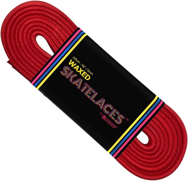 Bont Skates Waxed Laces - 6mm & 8mm - 47" 71" 79" 96" 108" - Like It's Hot Red - Image 1