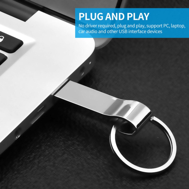 محرك أقراص USB: 32 جيجابايت فضي من سبائك الزنك - جهاز تخزين محمض صغير السرعة العالية تصل إلى 12 ميجابايت في الثانية لأجهزة الكمبيوتر الشخصي والأجهزة المحمولة وأجهزة الصوت في السيارة ونظام تشغيل ماك - Image 2