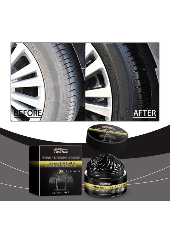 RAYHONG Car Tire Renovation Wax, Long-Lasting Protection, Anti-Aging & Anti-Dust Tire Polish, Wheel Restorer & Gloss Enhancer - Image 2