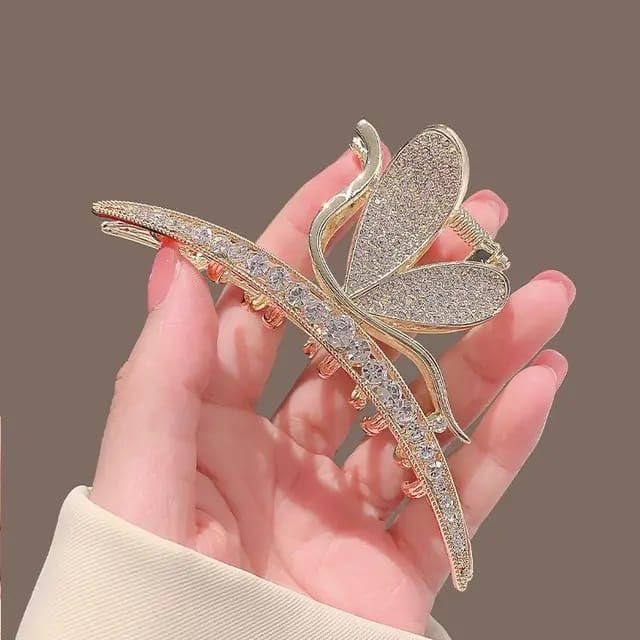 Dartler hair Clutcher For Women | Stylish Hair Claws For Girls | Trendy Alloy Metal Clips | Premium & Fashionable Girls Hair Accessories | Suitable In Various Occasions | (Feather Stone) Pack Of 1. - Image 5