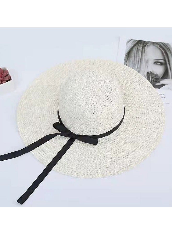 KUYING New Big Eave Road Flying Straw Hat Foldable Sun Visor 