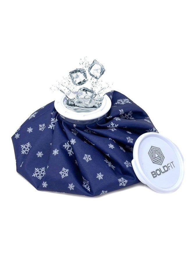 BOLDFIT Boldfit Hot Water Bag Ice bag for Pain Relief 9inch Cold Ice Pack Bag for Pain Relief - Cold Water Bag for Pain Relief, Injuries, and Cold Therapy Comes with Leakfree Closure - Blue Snowflakes, 9 Inch  - Image 1