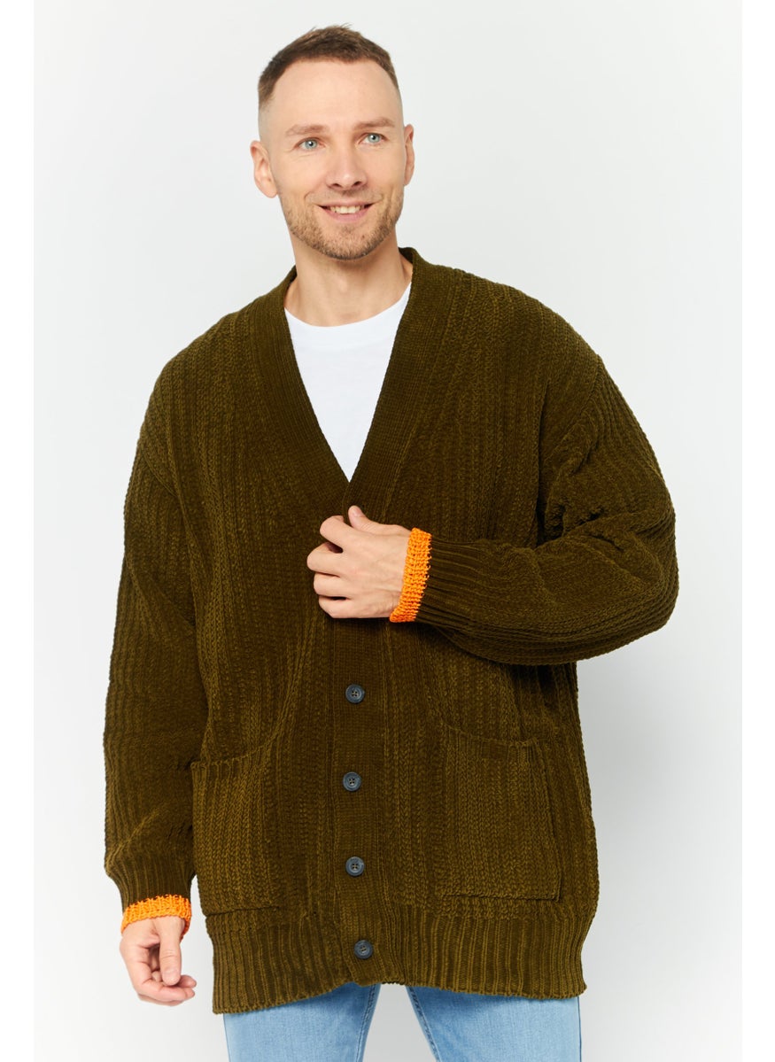 Men V-Neck Textured Cardigan, Olive - pzsku/Z65B554A7673C8926199EZ/45/_/1737641854/1a2347ce-e3c3-4a48-93d8-9240ec843418