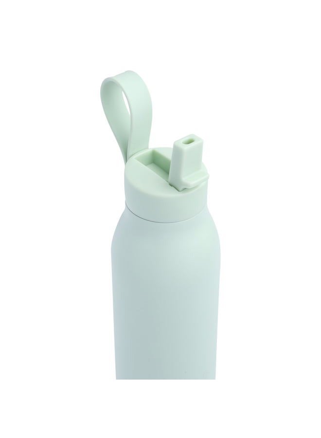 MANNA Bonnie Modern Flip Insulated Stainless Steel Bottle with Straw Lid and Carrying Loop - 20 Oz - Mint Frost - Image 3