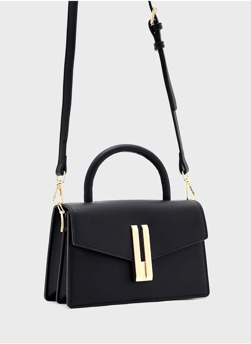 ايلا Metal Trim Detail Satchel Bag