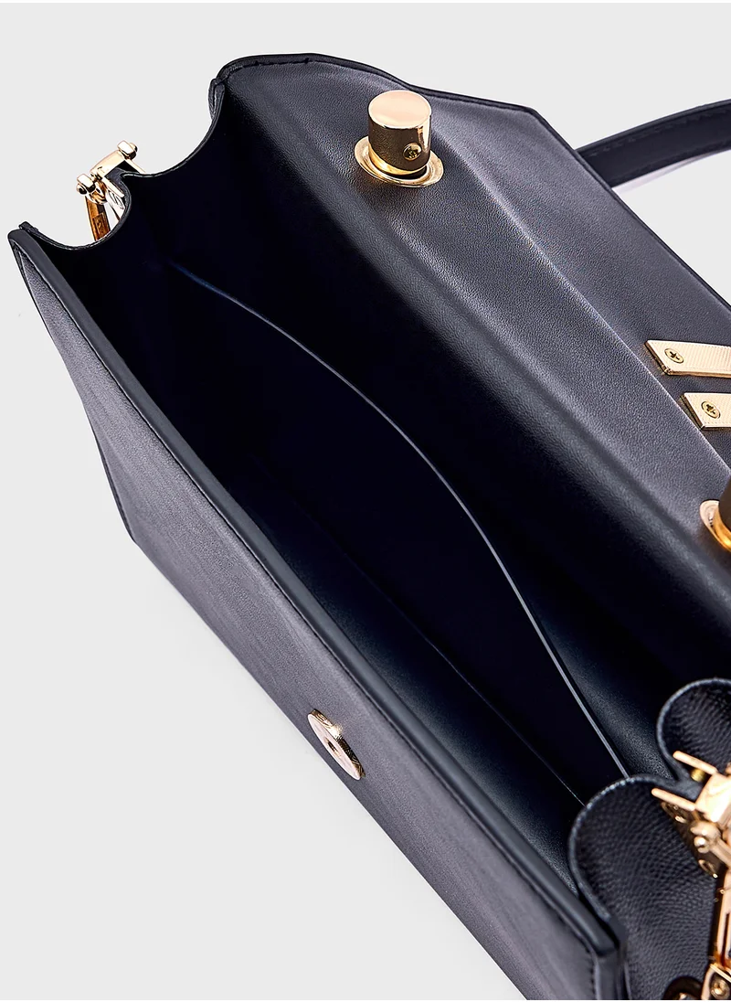 ايلا Metal Trim Detail Satchel Bag