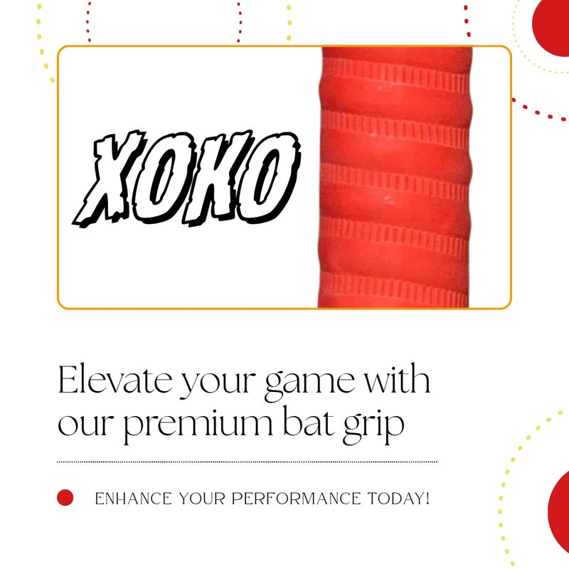 xoko Cricket Bat Coil Grip, Anti-Slip Rubber Handle, Ultra Tacky Performance Grip for Enhanced Control, Pack of 1 (RED) - Image 3