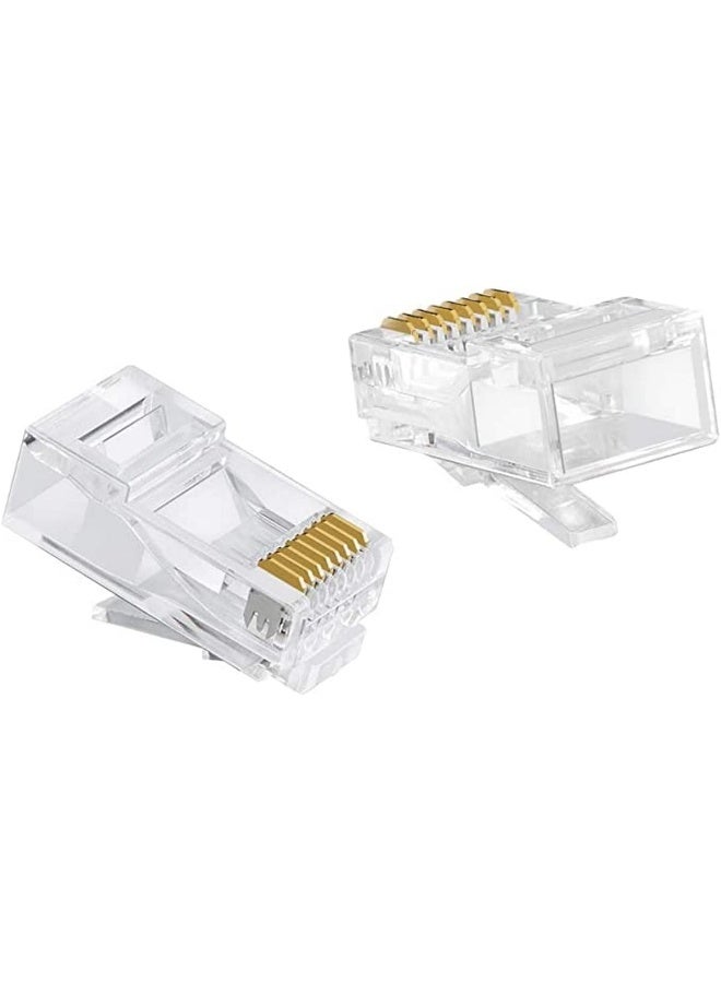 melfi Melfi 100 Pack Rj45 Connector Cat6 Rj45 Pass Through Plug Ethernet Cable Crimp Gold Plated Network Lan Connector Crystal Unshielded Crimp Connector  - Image 4