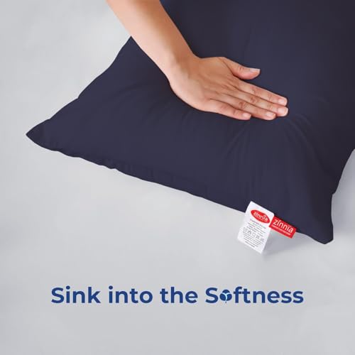 Zinnia Comfort Soft Microfiber Bed Pillows for Sleeping | Navy, Regular Size 16 x 24 Inches | Soft & Comfortable Set of Pillow for Home & Daily Use | Pack of 2 - Image 3