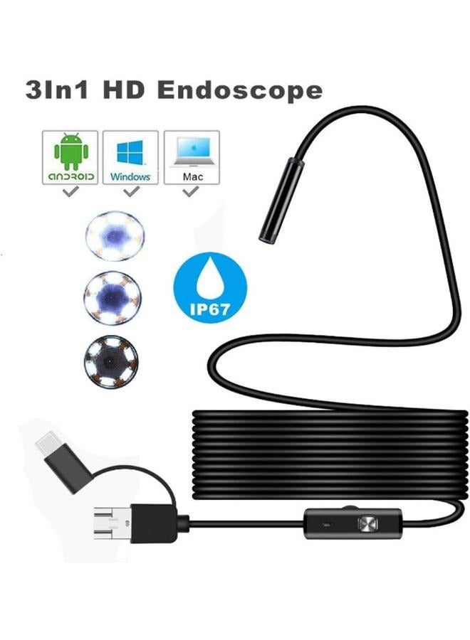 EasyLife 10M Mini USB Car Endoscope Camera 5.5Mm Flexible Rigid Cable Snake Endoscope Inspection Camera for Android Smartphone PC - Image 2