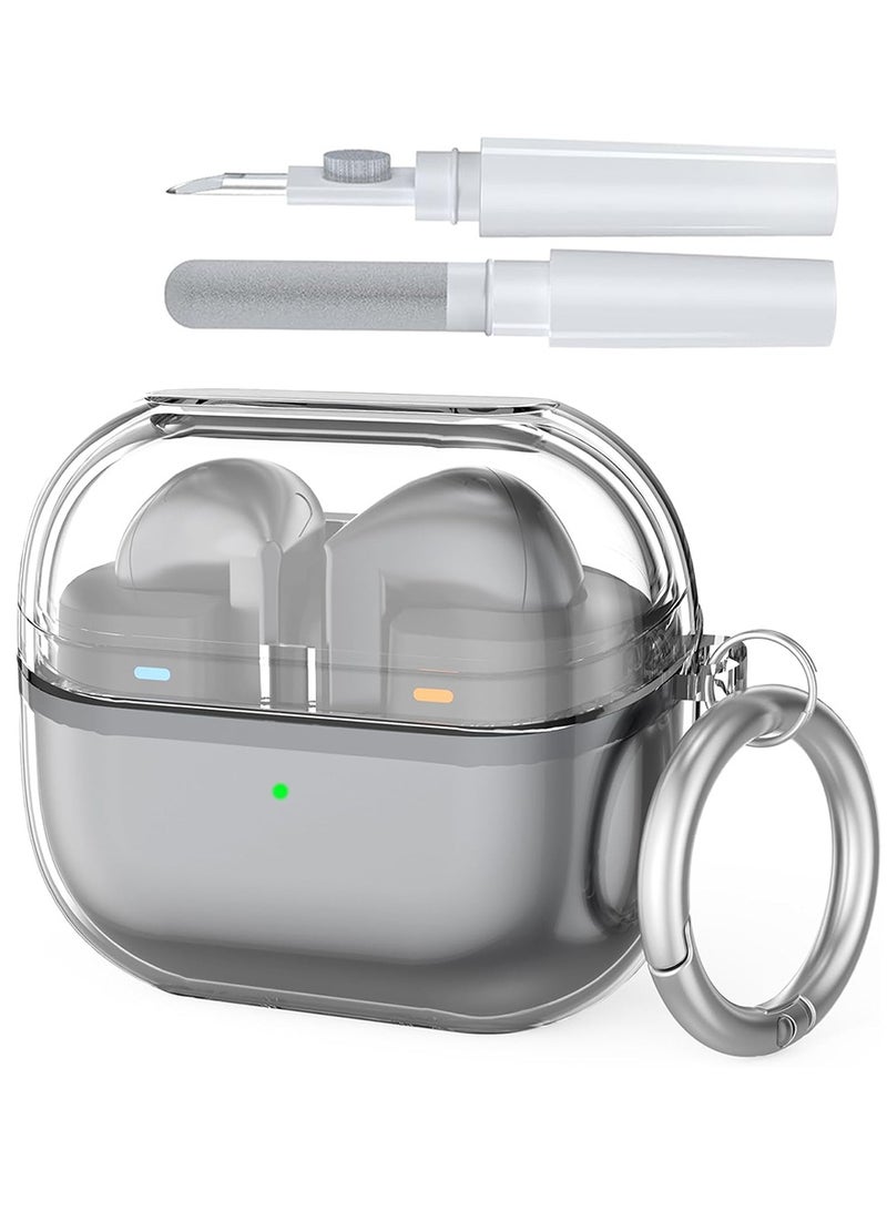 for Samsung Galaxy Buds 3 Pro / Buds 3 Case, Soft Cover with Carabiner Cleaning Kit, Clear - Image 1