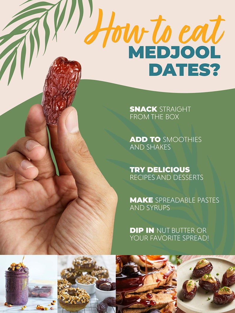 Natural Delights Medjool Dates - Jumbo USDA Certified Organic Pitted Dates Medjool, Non-GMO Verified, Good Source of Fiber, Naturally Sweet Fruit Snack, Perfect for On-the-Go - Organic Medjool Dates Pitted, 12 oz Container - Image 3