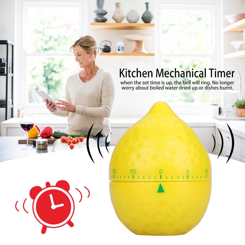 Kitchen Mechanical Timer Manual Lemon Shape Counters for Home Cooking Timing Tool - Image 5