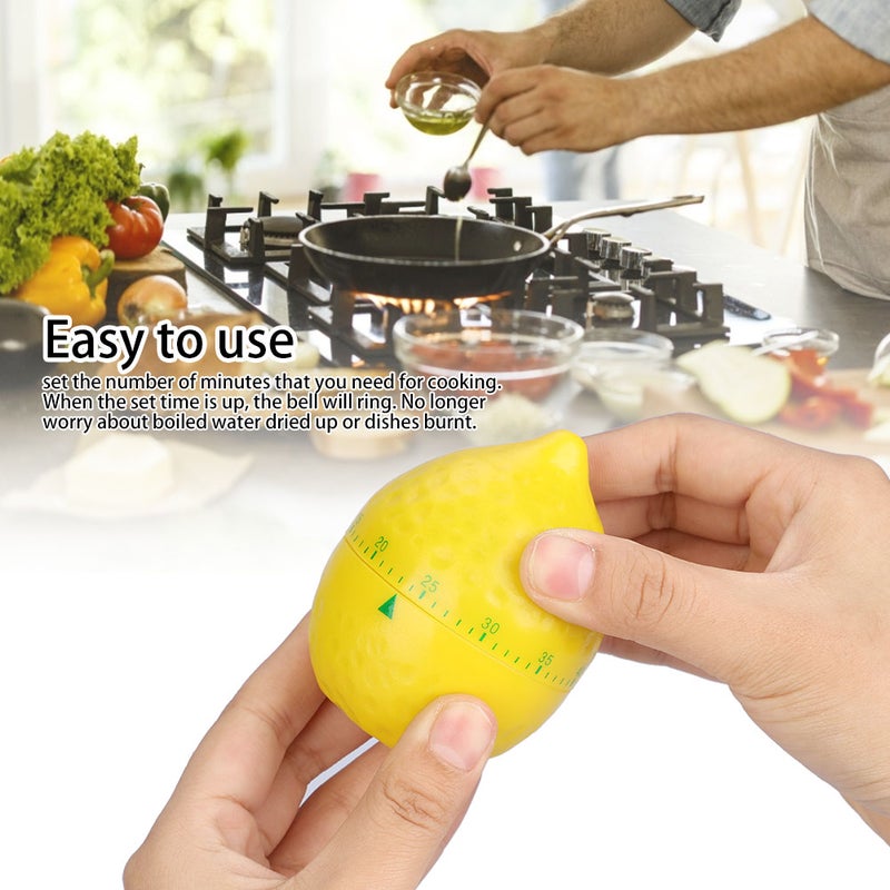 Kitchen Mechanical Timer Manual Lemon Shape Counters for Home Cooking Timing Tool - Image 3