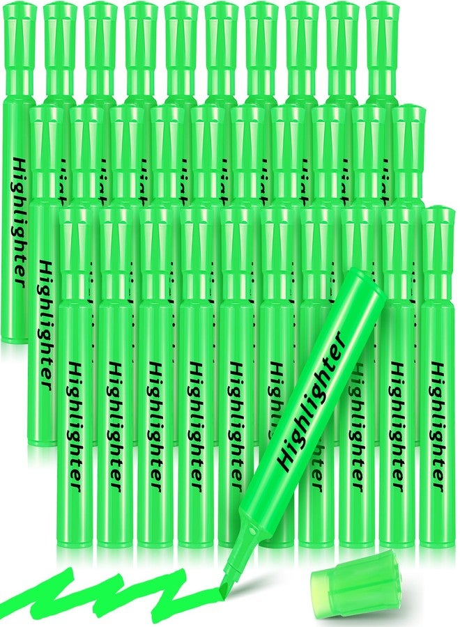 Qilery 30 Pack Highlighters Bulk, Tank Style Chisel Tip Highlighters Markers Pack Quick Drying for Adult Coloring, Home Office Supplies (Green) - Image 1