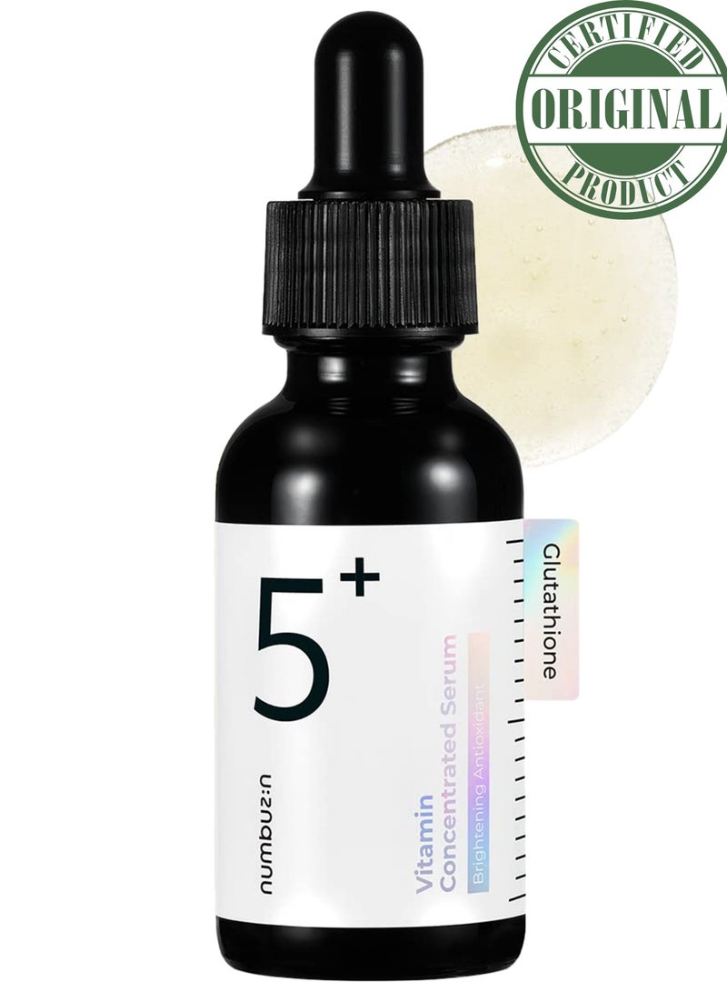 numbuzin - Numbuzin No.5+ Vitamin Concentrated Serum - infused with Glutathione & Vitamin C Serum for Dark Spots and Brightening, Korean Skincare 30ml - Image 1