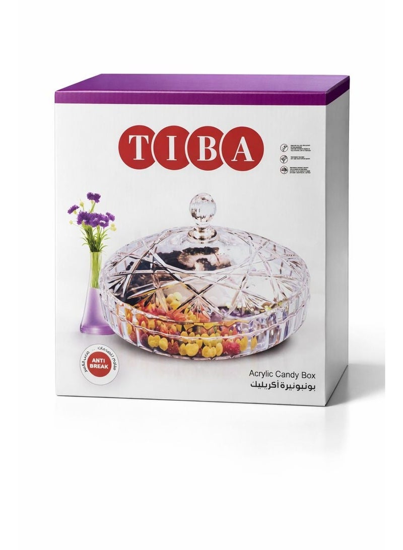 Tiba Clear Acrylic Candy Box with Lid – Elegant Anti-Break Candy & Snack Container - Image 2