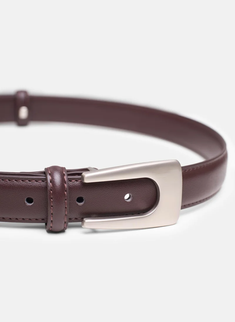 Lichi  Slim leather belt with matte buckle for Women | Best Price UAE