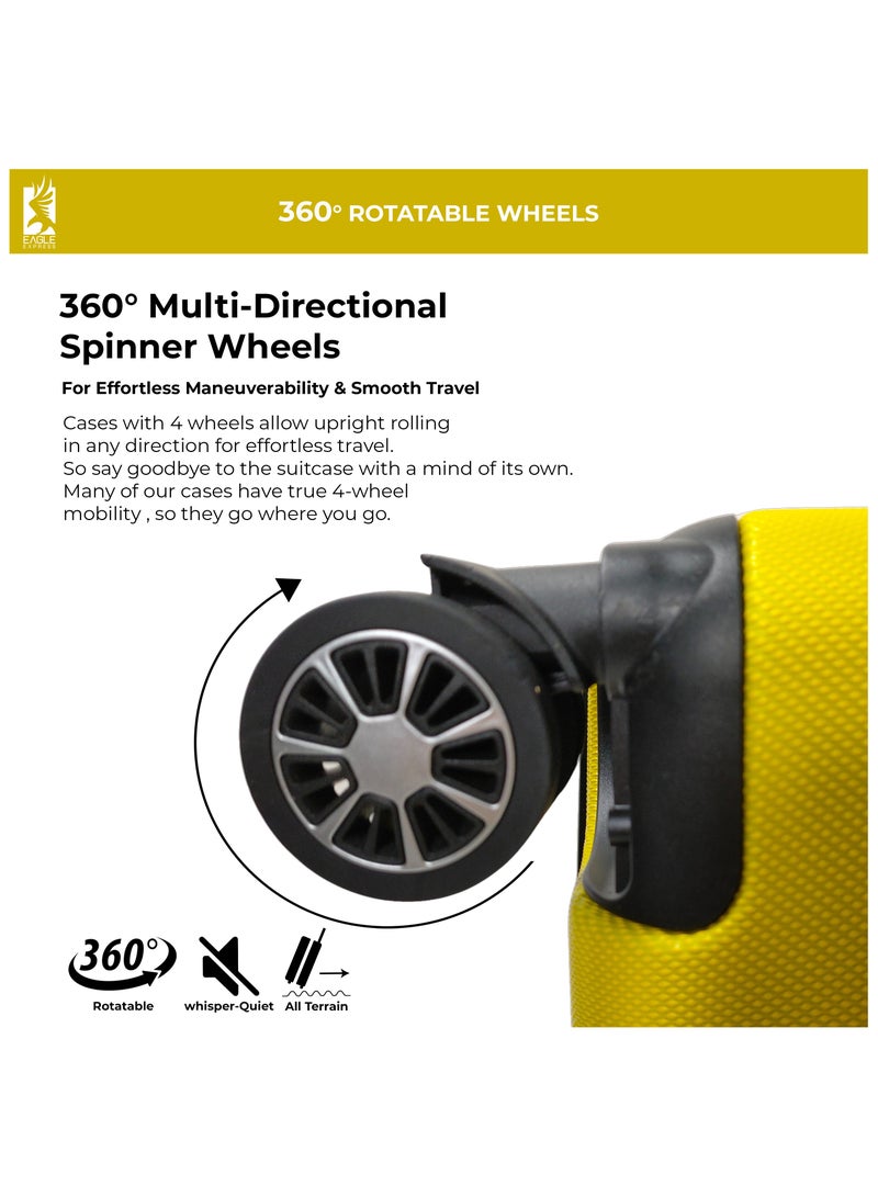 Eagle Express Aura 28-Inch Hard Trolley - Yellow - High Impact - Free Protective Cover - 1-Year Warranty - Image 4